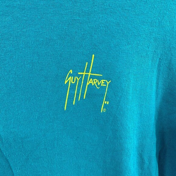 Guy Harvey‎ Mens Shirt Small Blue Sword Fish Fishing Short Sleeve Pullover - Picture 4 of 8